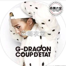 Модная новинка сезона bigbang права чжи-long GD бар ночном клубе певица мужской белый с в черный горошек длинные кожаная куртка сценические костюмы