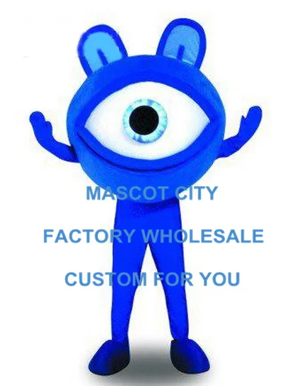 

Blue Eye Mascot Costume Glasses Sight Protection Advertising Mascotte Outfit Suit Party Fancy Dress FREE Ship SW516