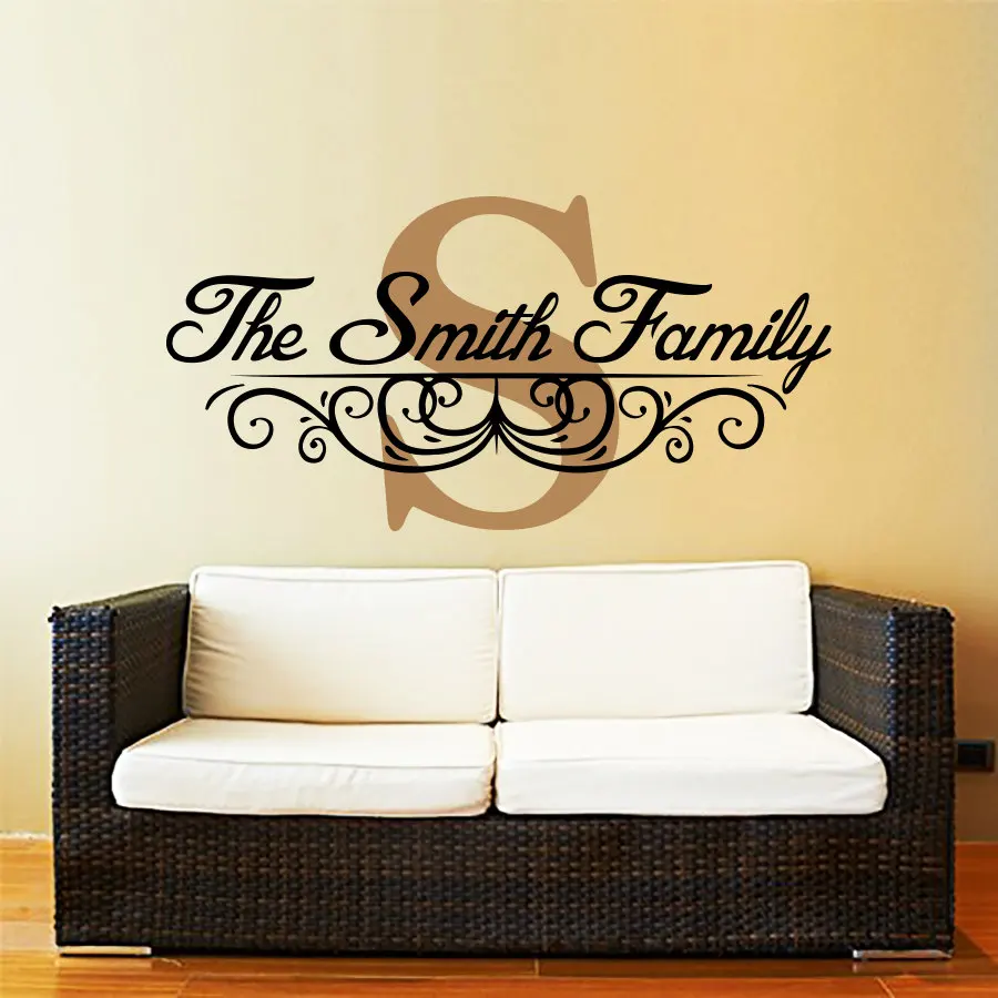 Personalized Family Monogram Decal Custom Family Name Wall Decal Vinyl