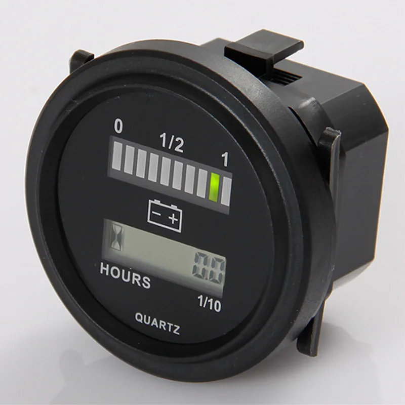 Percentage ROUND LED Battery Indicator Gauge hour meter for golf carts car electric vehicle