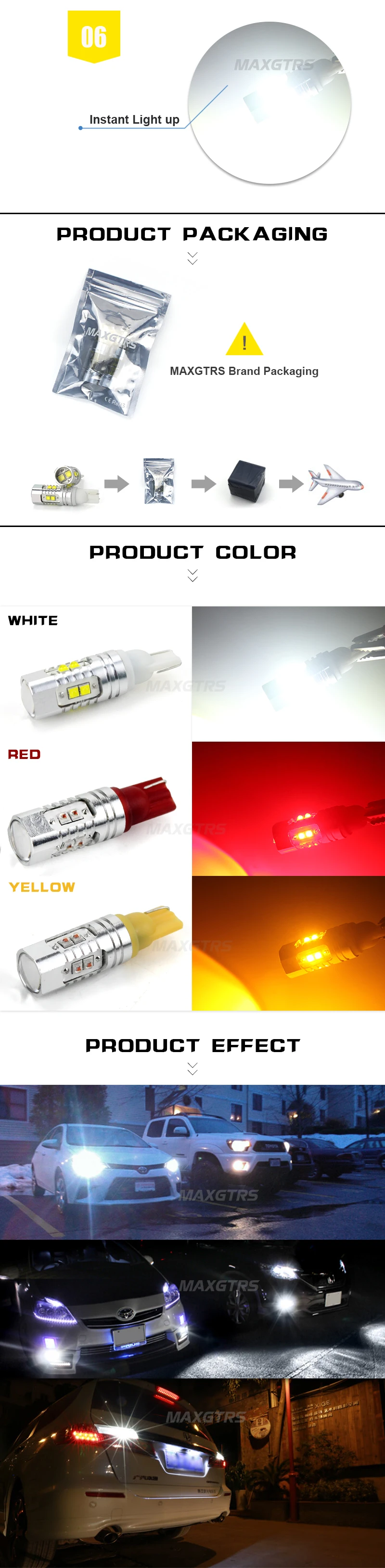 2x T10 194 W5W CREE чип Led белый/желтый 25 Вт 50 Вт с Линь проектор алюминиевый корпус лампы DRL Автомобильный интерьер обратный источник света