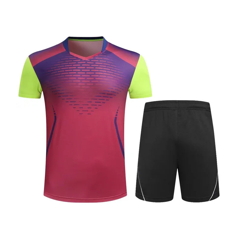 Мужской/женский/Детский костюм для бадминтона, футболка и шорты для настольного тенниса, спортивная одежда, быстросохнущие дышащие футболки K48