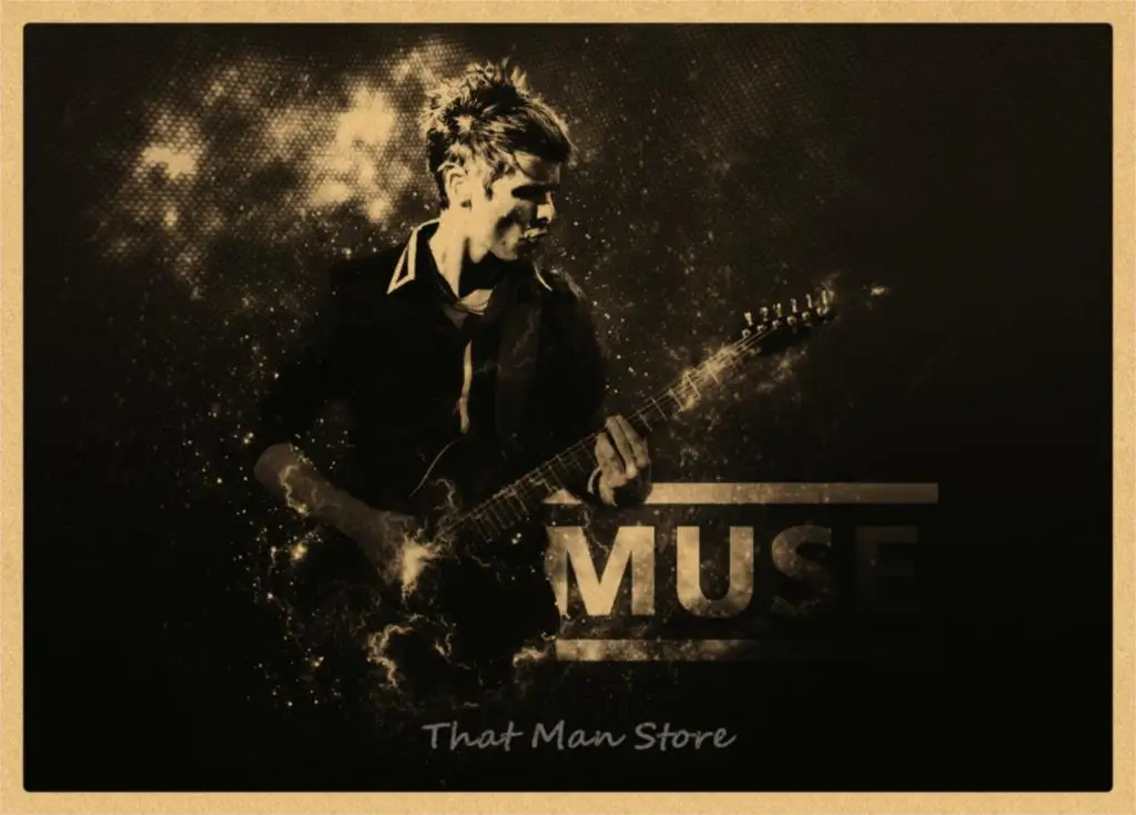 Muse poster.muse rock music vintage retro poster kraft paper decorative wall sticker - Цвет: Фиолетовый