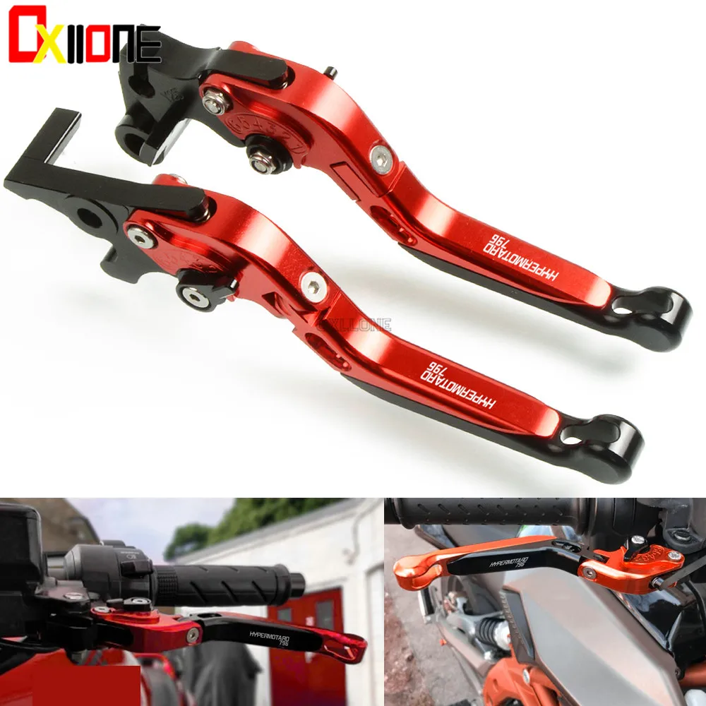 

For Ducati HYPERMOTARD 796 2010-2012 CNC Motorcycle Adjustable Brake Folding Extendable Clutch Levers 6 Colors Up with logo