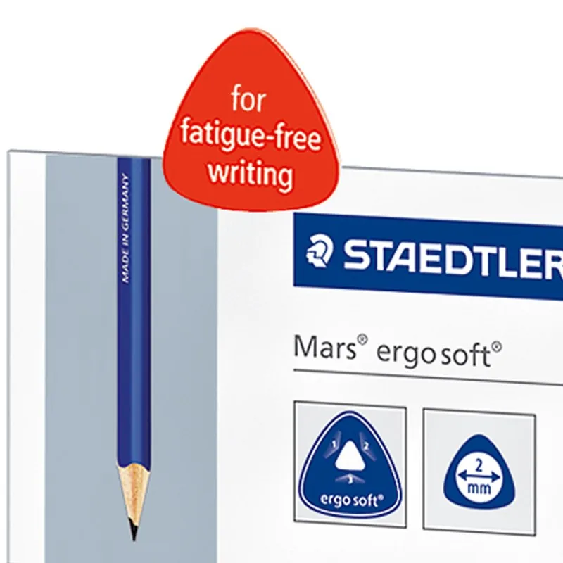 6 шт. Staedtler 150 Mars Ergo Мягкий Деревянный карандаш HB B 2B треугольный стержень нескользящий скраб отличные офисные и школьные принадлежности