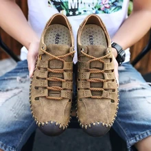 MinanSer/брендовые летние мужские сандалии; коллекция года; модные открытые повседневные спортивные сандалии ручной работы; обувь из мягкой кожи высокого качества