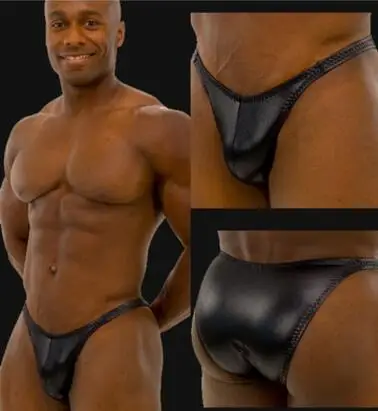 

Free shipping BOYTHOR Men's underwear Bodybuilding contest pants Sexy leather Theprivate ordering Gym briefs