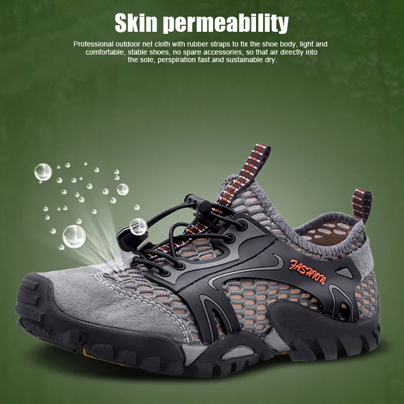Воздухопроницаемые кроссовки для мужчин водонепроницаемая обувь Открытый Альпинизм Пешие прогулки Нескользящие кроссовки C55K распродажа