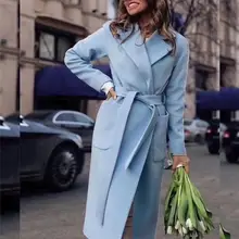 Высокое качество, Женское шерстяное пальто, взрывная бандажная куртка,, зимняя одежда, длинный секционный галстук, смесь, верхняя одежда для улицы, офиса