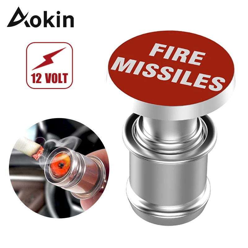 

Aokin Cigarette Lighter Fire Missiles EJECT Button Replacement 12V Accessory Push Button for Most Automotive Vehicles