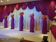 2015 NEW Designed Wedding Backdrops with luxurious grape Swag for Wedding Decorations 3m*6m