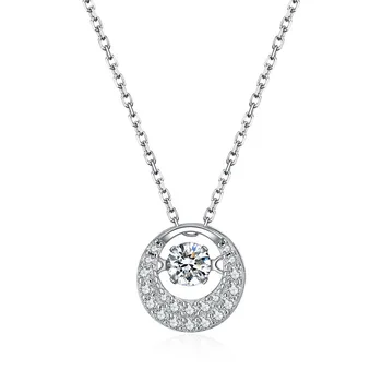 

Factory Direct Europe Korean S925 Silver AAA Zircon Simple Round Smart Necklace Pendant
