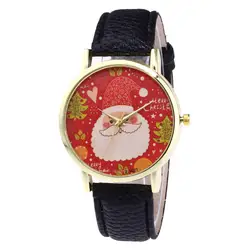 2019 Рождественский подарок Санта Клаус кварцевые наручные часы Для женщин женские девочки; дети часы браслет мультфильм Снежинка