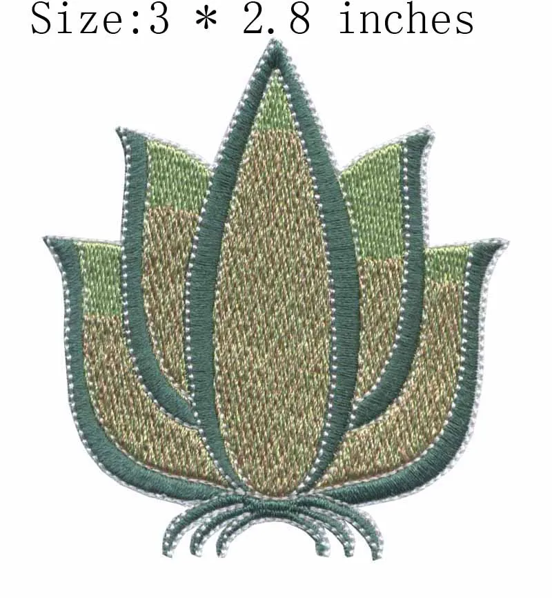 Lotus flower embroidery patch 2.8" wide /circle outside/fairness/sewing