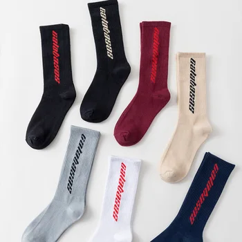 

Epous Fashion Men Cotton Socks Women Streetwear Kanye West Ins Crew Socks Hip Hop Letter Calabasas Socks Letter Skateboard Sock