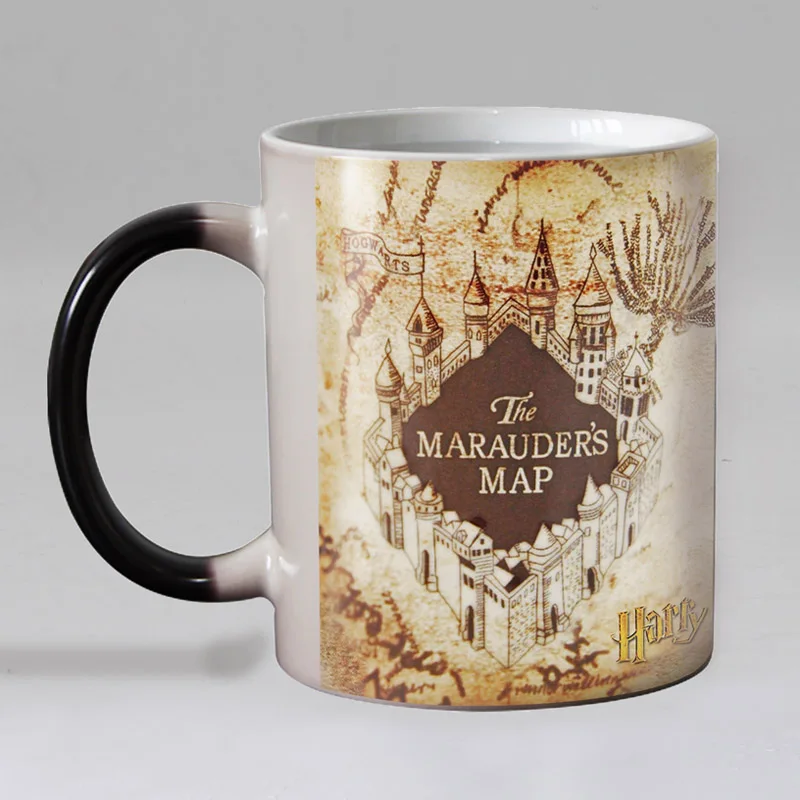 

New Harry Marauder Map Color Changing cup mug Magic heat sensitive Coffee Mugs potter old map cups