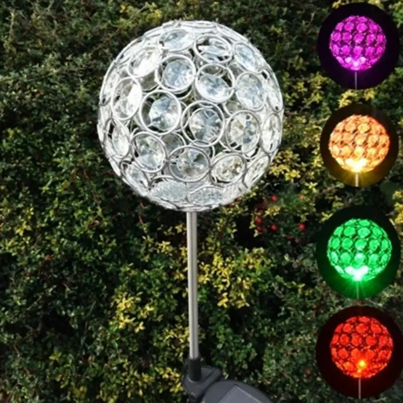 Solar Crystal Ball Light Outdoor LED Gazing Ball Light with Sparkling