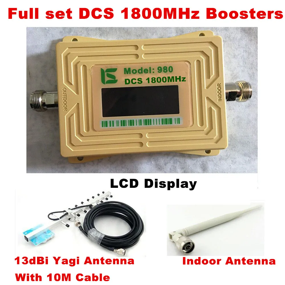 

DCS LTE 1800 LCD 70dB Gain 2g 4g Cell Phone Signal Repeater DCS 1800MHz Mobile Amplifier GSM Signal Booster with antenna set
