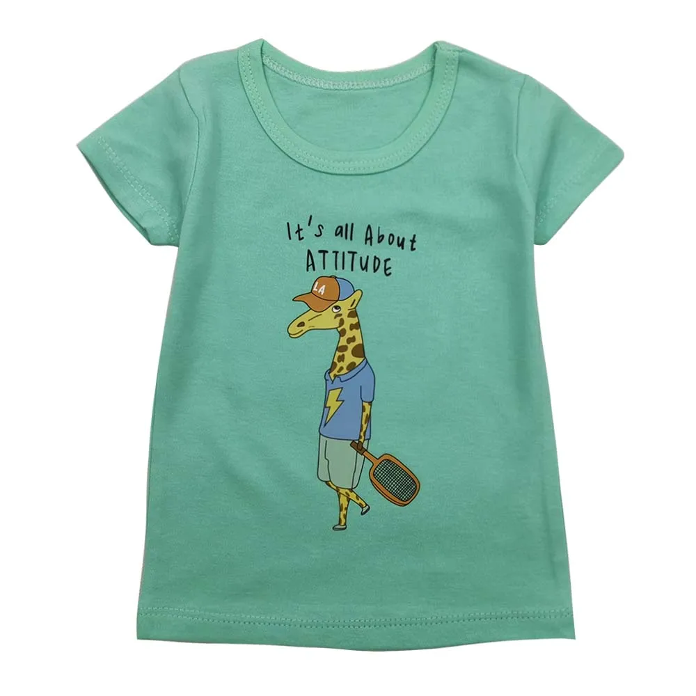 

Children's Short Sleeve T-Shirt Cotton Half Sleeve Baby Tops Boys Baby Bottoming Shirt Summer Dress 6-24M
