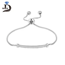MSX браслет-цепочка из нержавеющей стали браслет для женщин Женский кубический цирконий регулируемый браслет Роскошный бренд свадебные украшения подарок