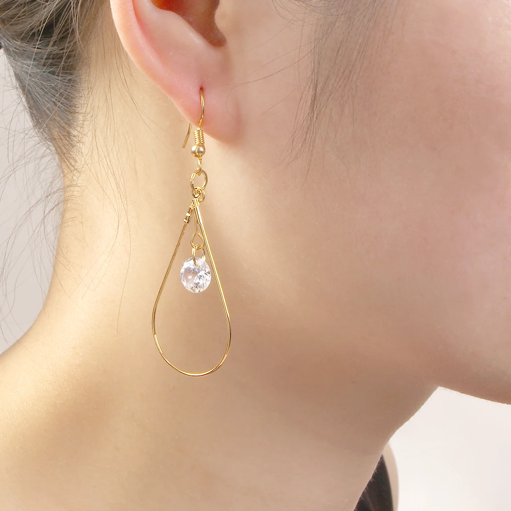 

Korean Crystal Water Drop Earrings For Women boucle d'oreille Hollow Geometric Statement Dangle Earrings Fashion Jewelry Bijoux