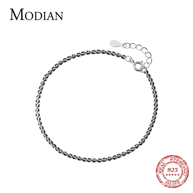 Modian Аутентичные стерлингового серебра 925 простой милый женский браслет для женщин Классический Шарм изысканный стерлингового серебра подарок ювелирных изделий