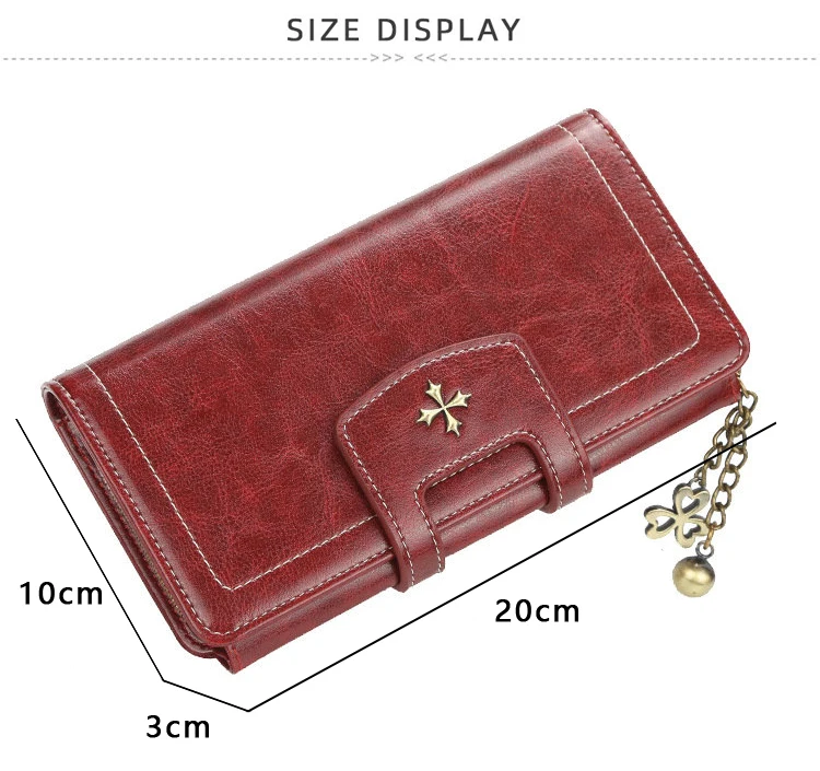 New Vintage Hasp Long Purse Ladies Wallet Women Luxury Brand Retro Zipper Leather Purses Female Wallets Woman Card Holder
