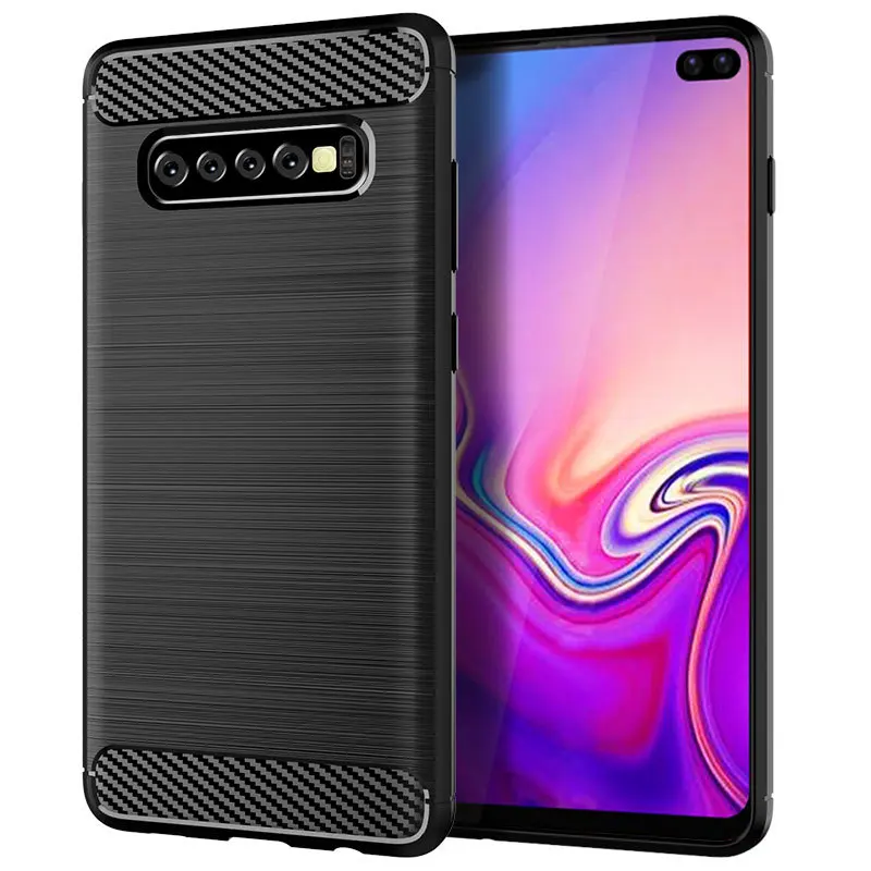 

For Samsung Galaxy S10 plus Case Shockproof Carbon Fiber Soft Silicone Case for Samsung S9 s8 Plus S10E E Protective Case Bumper
