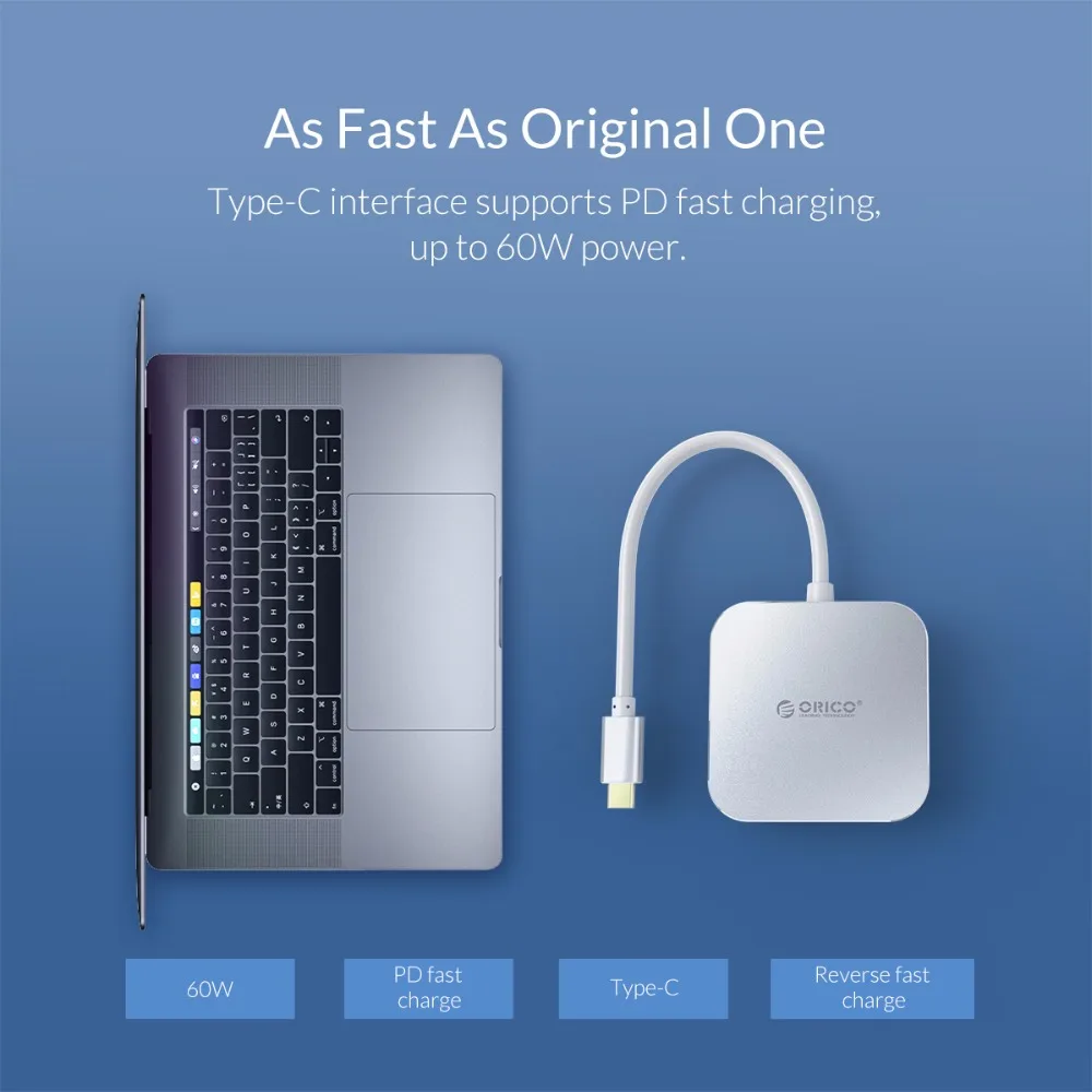 ORICO USB-C концентратор type-C для HDMI USB 3,0 адаптер для MacBook samsung Galaxy huawei mate 20 P20 Pro Высокоскоростной USB 3,0 концентратор type C