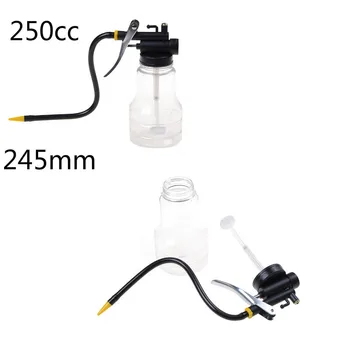

250cc Transparent High Pressure Pump Oiler Lubrication Oil Can Plastic Machine Oiler Grease 245mm Length flex Gun