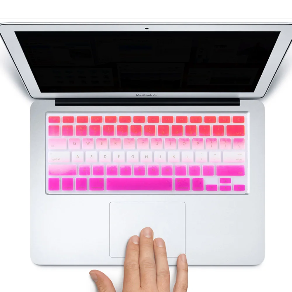 Новинка, розовая силиконовая клавиатура с изображением цветка сердца, версия США, чехол для Apple Macbook Air 13 Pro 13 15 retina 13 15 дюймов - Цвет: 97