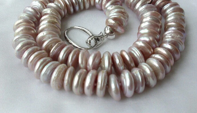 

huij 0033035 stunning big 12mm round coin lavender freshwater cultured pearl necklace