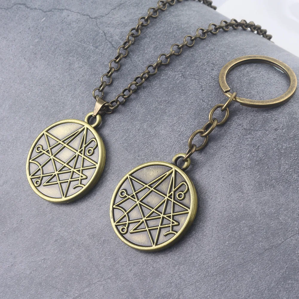 

Through The Gates of Silver Key Keychain Tales of the Cthulhu Mythos Outer God Yog-Sothoth Star System Logo Keyring Chaveiro