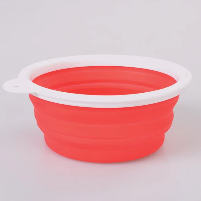 C47 чаша для домашних собак и котов, белая рамка, портативные складные чаши для маленьких собак, миска для прогулок, посуда для кормления, принадлежности для полива - Цвет: Красный