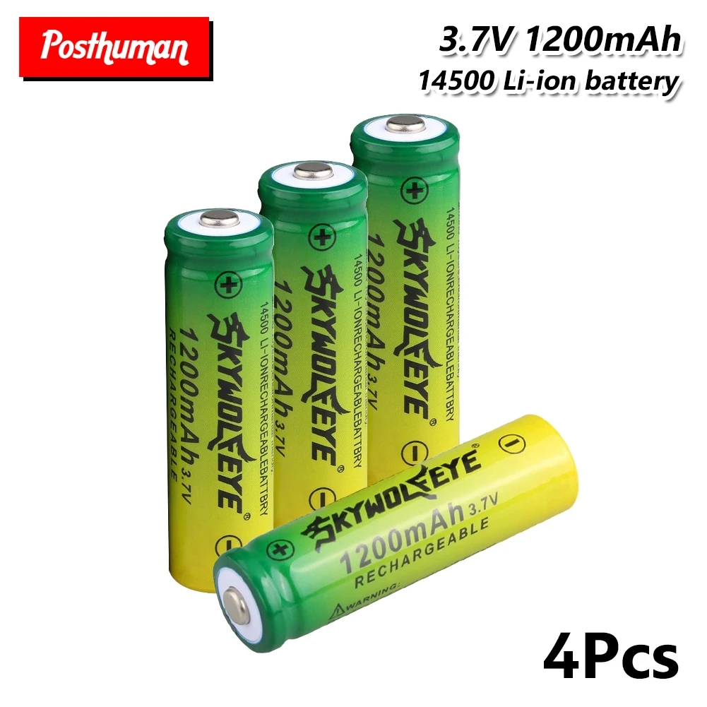 

1/2/4/6/8 Pieces New 14500 Lithium Battery For Microphone Mini Fan 3.7 V Safe 14500 1200mAh Batteris Rechargeable Li Ion Bateria