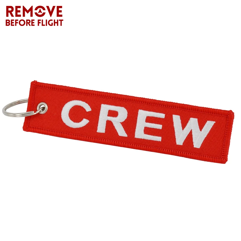 Fashion Jewelry Crew Key Chains OEM Keychain Jewelry Luggage Tag Safety Label Embroidery Crew Key Ring Chain for Aviation Gifts (1)