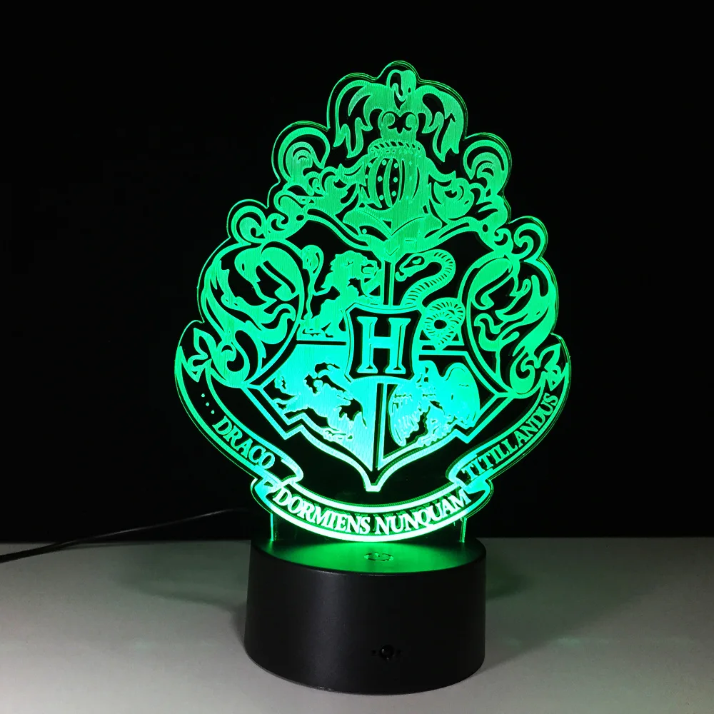 

Harry Potter 3D LED Lights 7 color changing visual illusion Harry Potter Figures Toys Children action figure toys Xmas gift