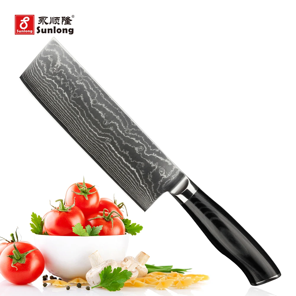 Sunlong 6 5 дюймовый нож шеф повара 67 слоев Дамасская сталь Gyuto высокопрочный для