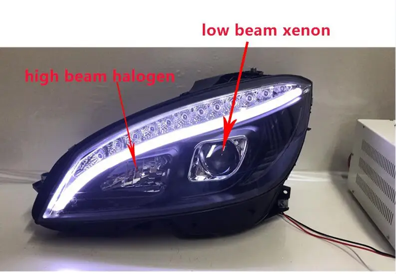 Автомобильный стильный головной фонарь для W204 светодиодный фары 2007-2010 C300 C260 светодиодный DRL Hid автомобильные аксессуары - Цвет: xenon (low beam )