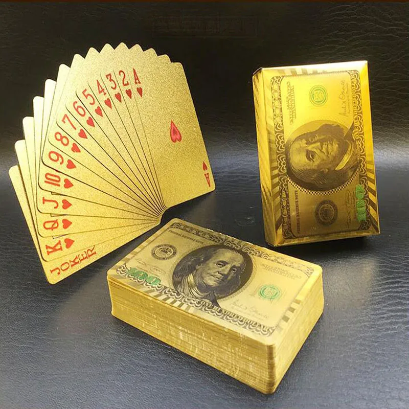 

24K Gold Playing Cards Poker Game Gold Foil Poker Set Magic Card Waterproof Card Game Board Games for adults