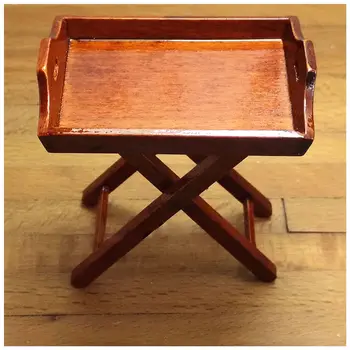 

LCLL-Dollhouse Miniature Toy 1:12 Kitchen Wooden Tray Table Height 6cm