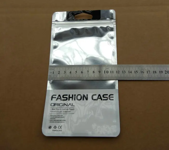 

12*21.5cm Plastic Zipper Clear Silver Retail Packaging Bag For iphone 6s 4.7/5.5 Samsung S3 S5 S6 Cell Phone Case package bags