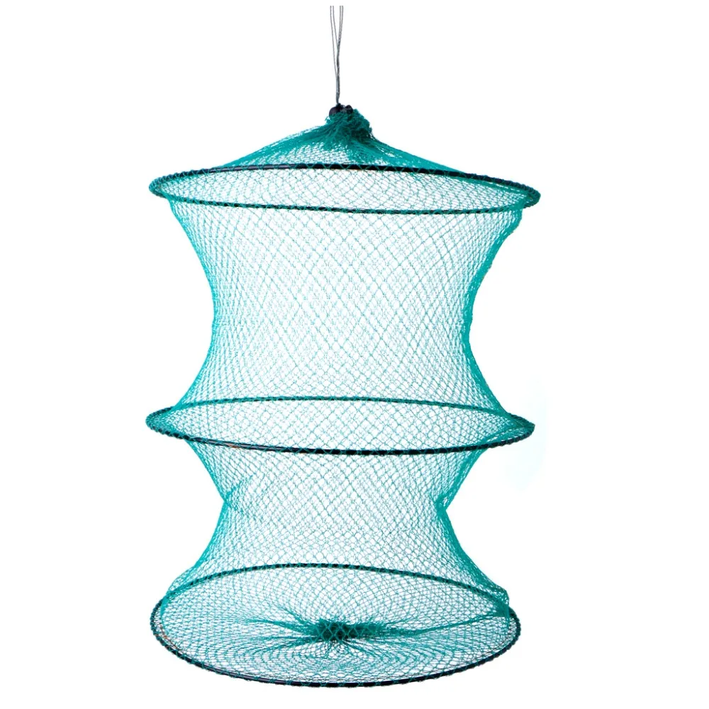 

Folding Round Metal Frame Nylon Mesh Crab Crawdad Shrimp Minnow Bait Trap Cast Fish Net Fishing Landing Tackle accessory tool
