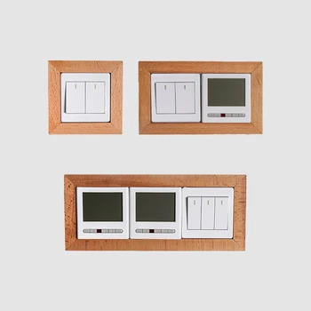 

Wall Solid Modern Switch Frame Cover Lighting Accessories Easy To Install Decoration Durable Wooden Surround Panel Home