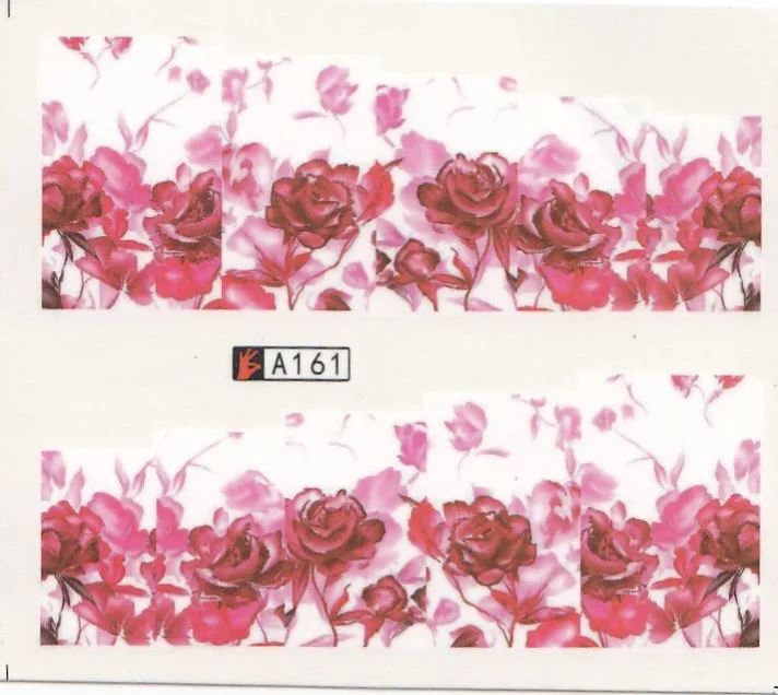 

1 sheet Water Transfer Nail Art Sticker Decal Red Flowers 3D Print Manicure Tips DIY Nail Foils Decorations A161