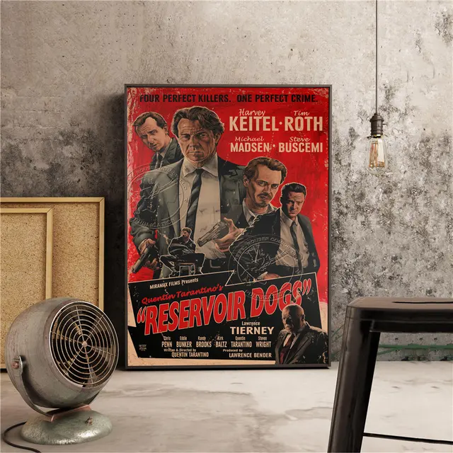 ملصق فيلم كلاب الخزان ملصق حائط عتيق لوحة فنية ريترو ملصق حائط بار حانة مقهى منزل 45 5x31 5 سم Wall Sticker Home Wall Stickersvintage Poster Aliexpress