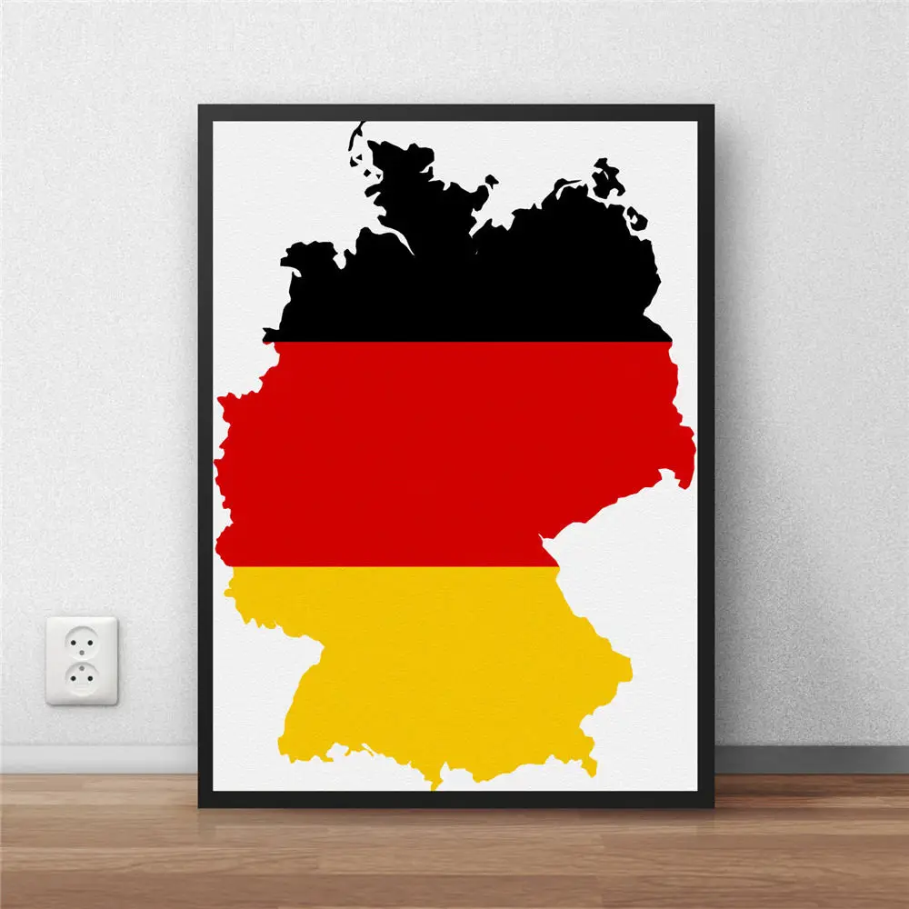 Африка Карта мира страна плакаты с флагом гостиная бумага художественные изделия для стен наклейки стены кино бар паб кафе Плакат 42x30 см без рамки - Цвет: Germany