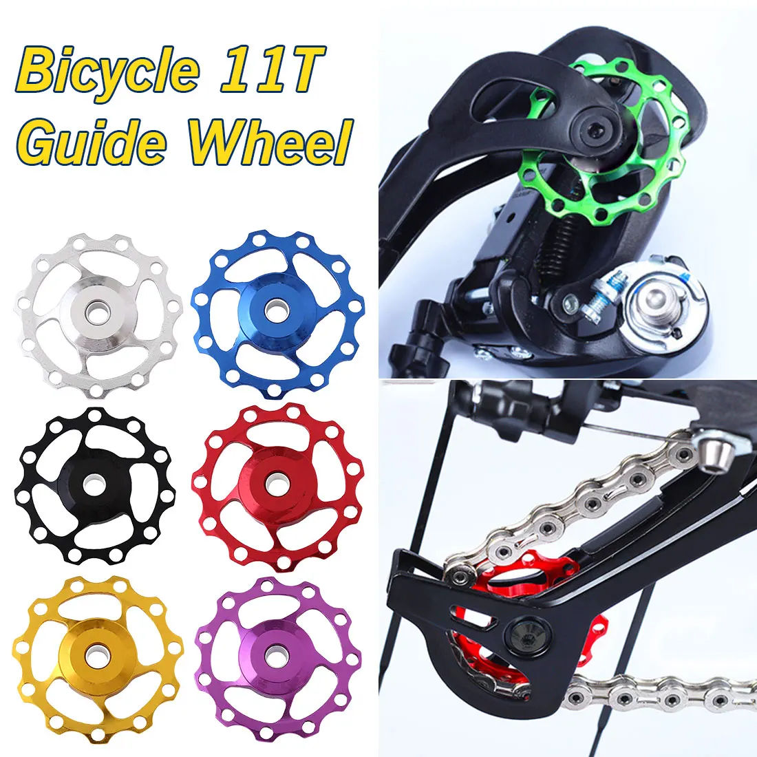 

2019 Cycling MTB Mountain Road Bike Bicycle 11T Rear Derailleur Jockey Wheel Tension Guide Pulley Ceramic Bearing Aluminum Alloy