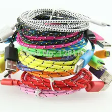 500 шт тканевый Плетеный проводной с микро-usb кабель 1 м 3 фута Синхронизация нейлоновый тканый V8 зарядное устройство шнуры для samsung Galaxy S3 S4 S5 S6 S7 Blackberry