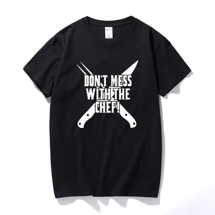 Футболка с коротким рукавом и принтом не беспорядок шеф поваром|short sleeve t shirt|t